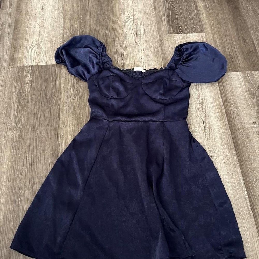 Blue Silk Mini Dress